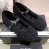 CHANEL MARY JANE WOOL FLAT SHOES - 샤넬 메리제인 양털 플랫 슈즈