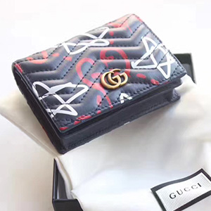 GUCCI CHOST LEATHER WALLET - 구찌 고스트 가죽 반지갑