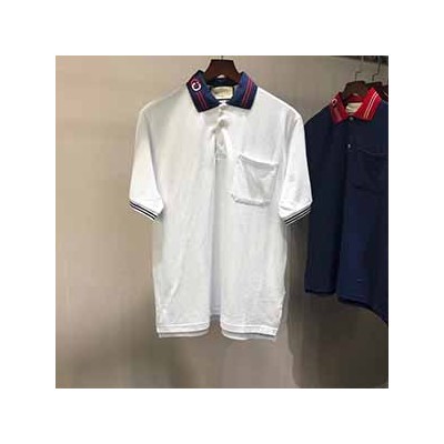 GUCCI LOGO COLLAR T SHIRT - 구찌 GG 로고 카라 반팔 티셔츠