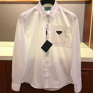 PRADA TRIANGLE LOGO DRESS SHIRT - 프라다 삼각로고 드레스 셔츠