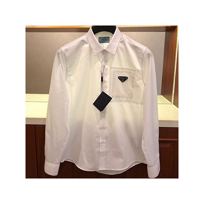 PRADA TRIANGLE LOGO DRESS SHIRT - 프라다 삼각로고 드레스 셔츠