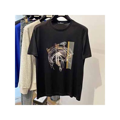 ERMENEGILDO ZEGNA PRINTING LOGO T SHIRT - 에르메네질도 제냐 프린팅 로고 반팔 티셔츠