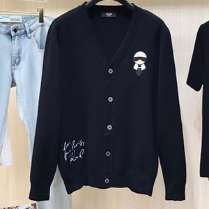 FENDI V-NECK CARDIGAN - 펜디 브이넥 가디건