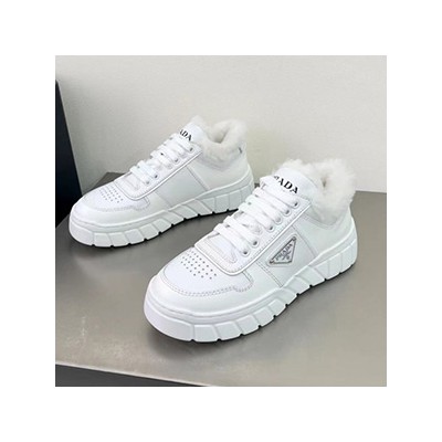 PRADA SHEARLING PLATFORM SNEAKERS - 프라다 셰어링 플랫폼 스니커즈