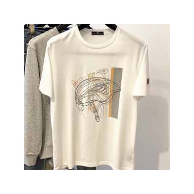 ERMENEGILDO ZEGNA PRINTING LOGO T SHIRT - 에르메네질도 제냐 프린팅 로고 반팔 티셔츠