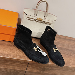 HERMES SUEDE SAINT HONORE ANKLE BOOTS - 에르메스 스웨이드 생토노레 앵클부츠