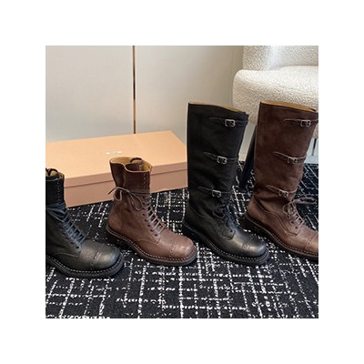 MIUMIU LEATHER LONG BOOTS - 미우미우 가죽 롱 부츠