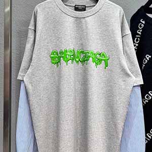 BALENCIAGA LOGO DOUBLE T SHIRT - 발렌시아가 로고 더블 반팔 티셔츠