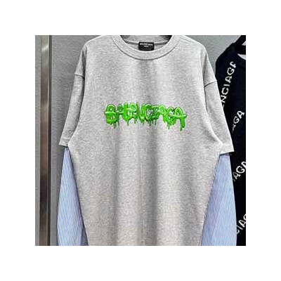 BALENCIAGA LOGO DOUBLE T SHIRT - 발렌시아가 로고 더블 반팔 티셔츠