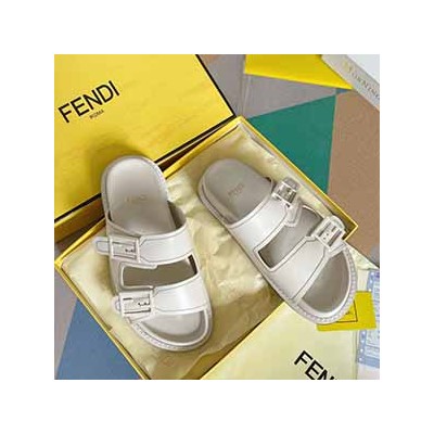 FENDI BAGUETTE VELCRO SLIPPER - 펜디 바게트 벨크로 슬리퍼