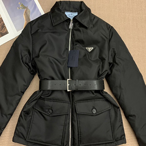 PRADA RE-NYLON DOWN JACKET WITH BELT - 프라다 리나일론 다운 자켓 위드 벨트