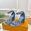 LOUIS VUITTON DENIM SANDAL HEEL - 루이비통 데님 샌들 힐