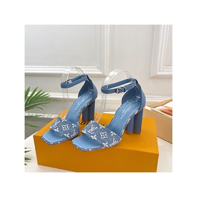 LOUIS VUITTON DENIM SANDAL HEEL - 루이비통 데님 샌들 힐