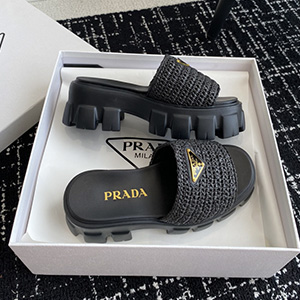 PRADA LOGO LADIES SLIPPER - 프라다 삼각로고 여성 슬리퍼