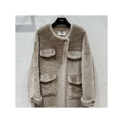 CELINE LAM SKIN WOOL JACKET - 셀린느 양털 양가죽 자켓