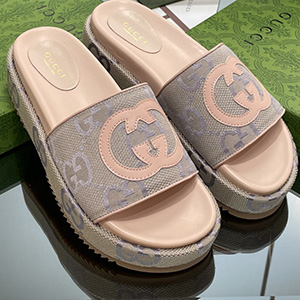 GUCCI JUMBO GG PLATFORM SANDAL - 구찌 점보 GG 플랫폼 샌들