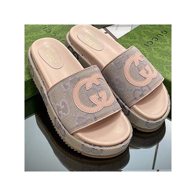 GUCCI JUMBO GG PLATFORM SANDAL - 구찌 점보 GG 플랫폼 샌들