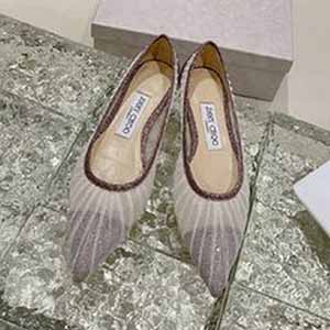 JIMMYCHOO FABRIC FLAT SHOES - 지미추 패브릭 플랫 슈즈