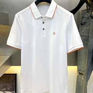 HERMES SHORT COLLAR T SHIRT - 에르메스 반팔 카라티셔츠