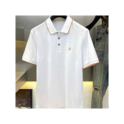 HERMES SHORT COLLAR T SHIRT - 에르메스 반팔 카라티셔츠