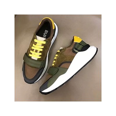 BURBERRY CHECK LOGO VELCRO SNEAKERS - 버버리 체크 로고 벨크로 스니커즈