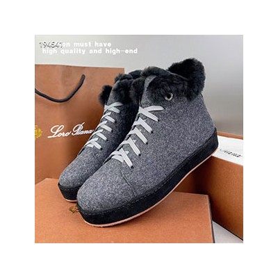 LOROPIANA HIGH TOP WOOL SNEAKERS - 로로피아나 하이탑 양털 스니커즈