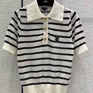 CHANEL POLO KNIT T -SHIRT - 샤넬 폴로 니트 반팔 티셔츠