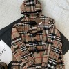 BURBERRY WOOL CASHMERE CHECK DUFFLE COAT - 버버리 울 캐시미어 체크 더블코트