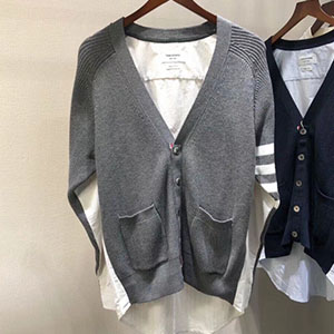 THOM BROWNE KNIT V-NECK CARDIGAN - 톰브라운 니트 브이넥 가디건