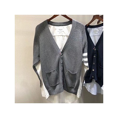 THOM BROWNE KNIT V-NECK CARDIGAN - 톰브라운 니트 브이넥 가디건