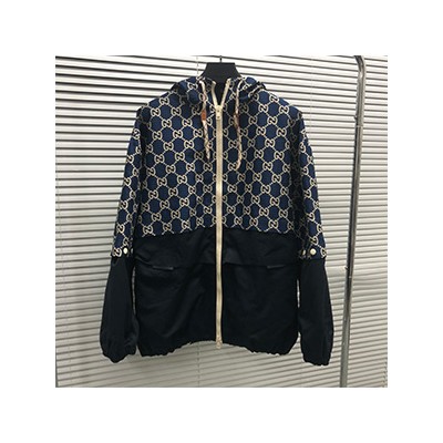 GUCCI DOUBLE G HOOD JIP PU JACKET - 구찌 더블 G 후드 집업 자켓