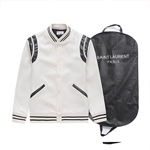 SAINT LAURENT TEDDY VARSITY BOMBER JACKET - 생로랑 테디 바시티 봄버 자켓