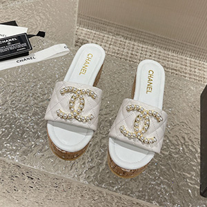 CHANEL CC LOGO SLIPPER - 샤넬 CC로고 슬리퍼