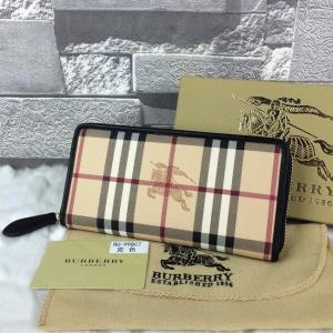 BURBERRY HORSEFERRY CHECK WALLET - 버버리 호스페리체크 남녀공용 지퍼 장지갑