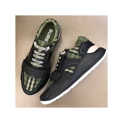 BURBERRY CHECK LOGO VELCRO SNEAKERS - 버버리 체크 로고 벨크로 스니커즈