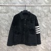 THOM BROWN FOUR BAR JACKET - 톰브라운 사선 양털자켓