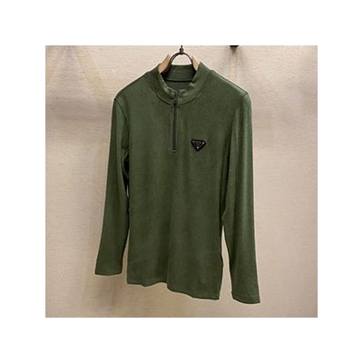 PRADA HALF JIP UP SHIRT - 프라다 삼각로고 반집업 셔츠