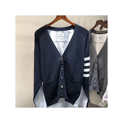 THOM BROWNE KNIT V-NECK CARDIGAN - 톰브라운 니트 브이넥 가디건