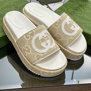 GUCCI JUMBO GG PLATFORM SANDAL - 구찌 점보 GG 플랫폼 샌들