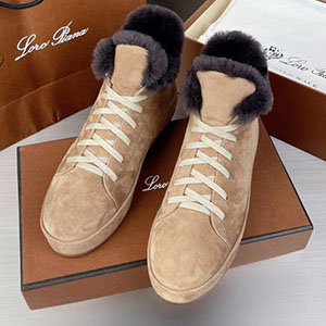 LOROPIANA HIGH TOP WOOL SNEAKERS - 로로피아나 하이탑 양털 스니커즈