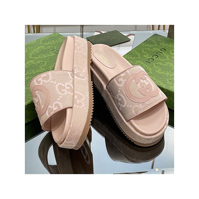 GUCCI JUMBO GG PLATFORM SANDAL - 구찌 점보 GG 플랫폼 샌들