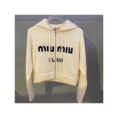 MIUMIU HOOD JIP UP SWEATER - 미우미우 후드 집업 스웨터