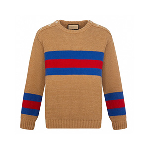 GUCCI STRIPED WOOL BLEND JUMPER - 구찌 스트라이프 울 블렌드 점퍼