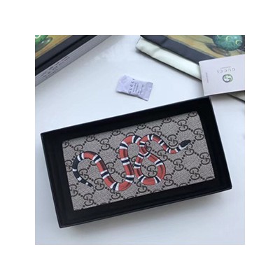 [2018 NEW ARRIVAL] GUCCI GG SUPREME SNAKE WALLET - 구찌 GG 수프림 스네이크 장지갑