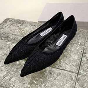 JIMMYCHOO FABRIC FLAT SHOES - 지미추 패브릭 플랫 슈즈