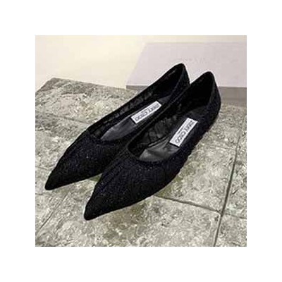 JIMMYCHOO FABRIC FLAT SHOES - 지미추 패브릭 플랫 슈즈