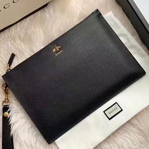  GUCCI MARMONT LEATHER CLUTCH BAG - 구찌 마몬트 가죽 꿀벌 클러치백