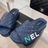 CHANE QUILTING COLOR LOGO SLIPPER - 샤넬 퀄팅 컬러 로고 슬리퍼