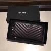 CHANEL CHEVRON ZIP AROUND WALLET - 샤넬 쉐브론 지퍼 장지갑