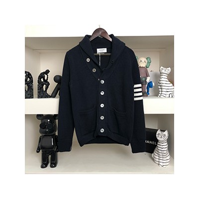 THOM BROWNE KNIT CARDIGAN - 톰브라운 사선완장 니트 가디건